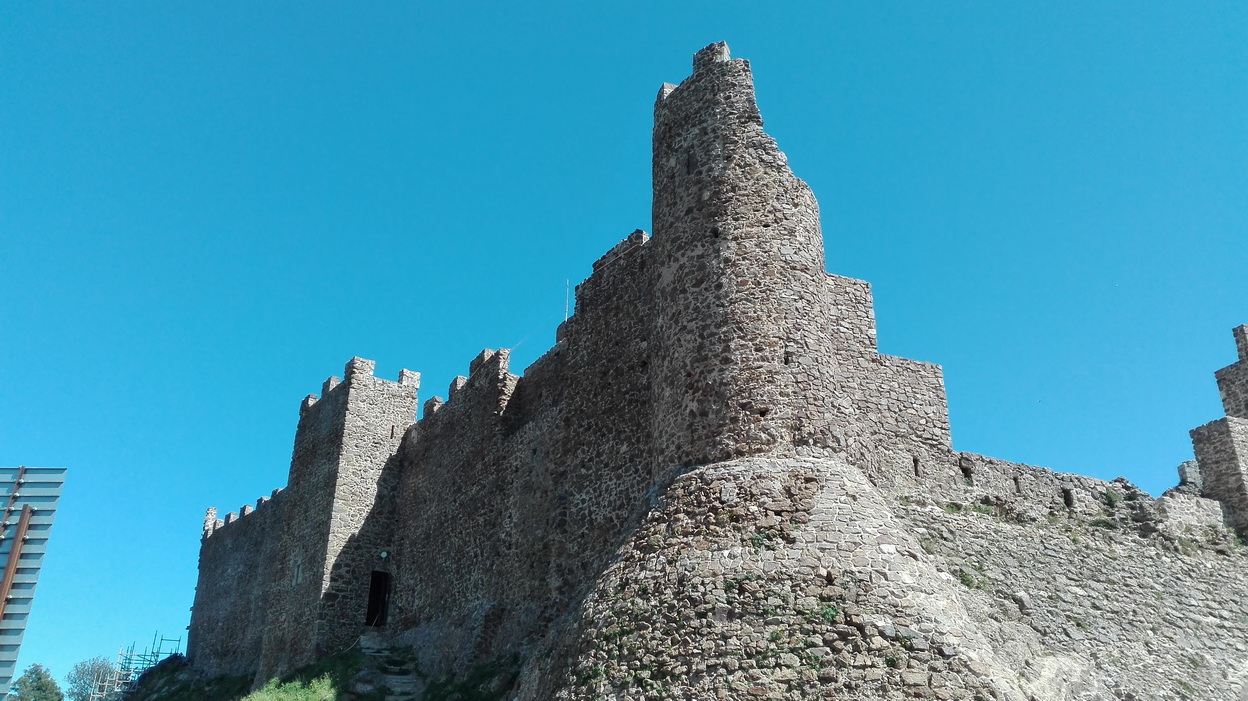 Muralles i torre del castell des de l'exterior