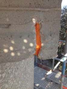 Assaig de reparació sobre una fissura