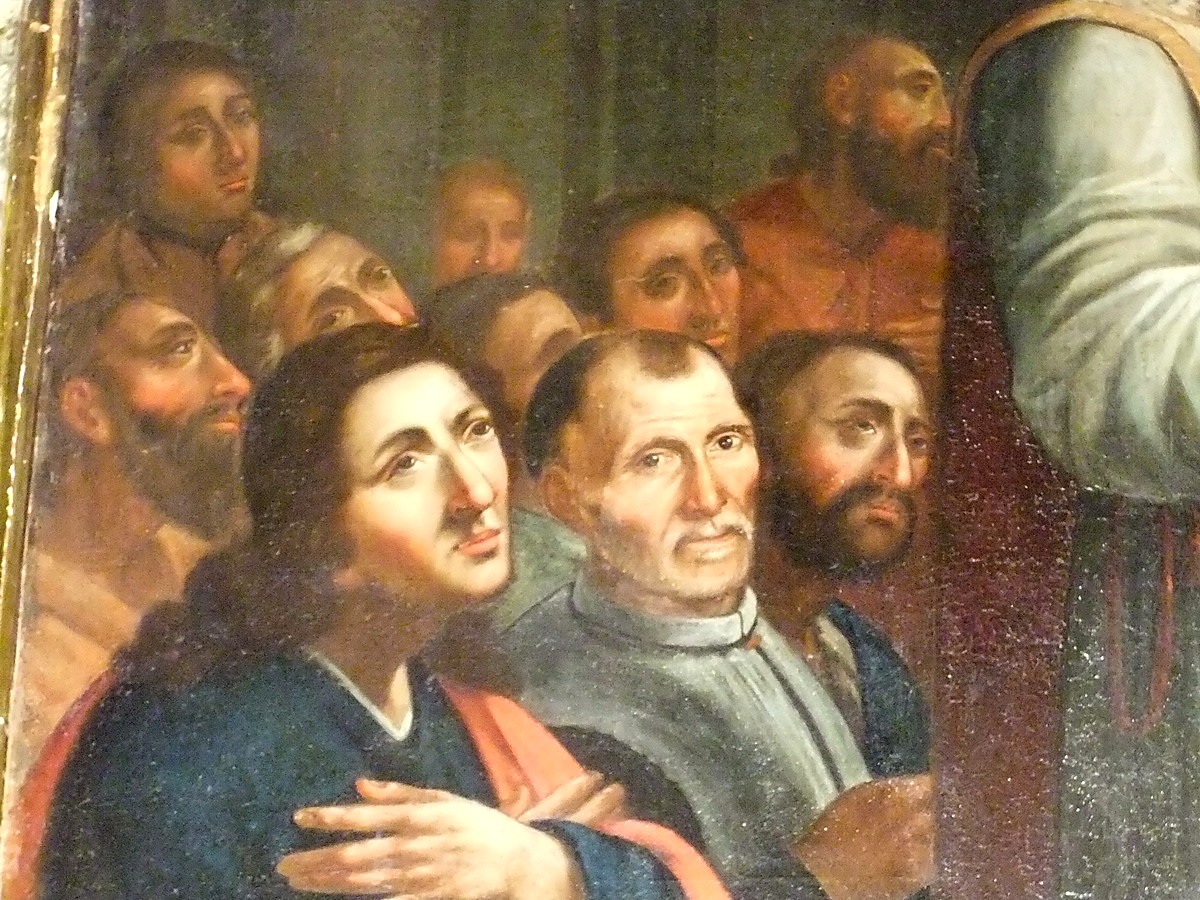Després de la restauració: detall de la recuperació cromàtica de la primera pintura