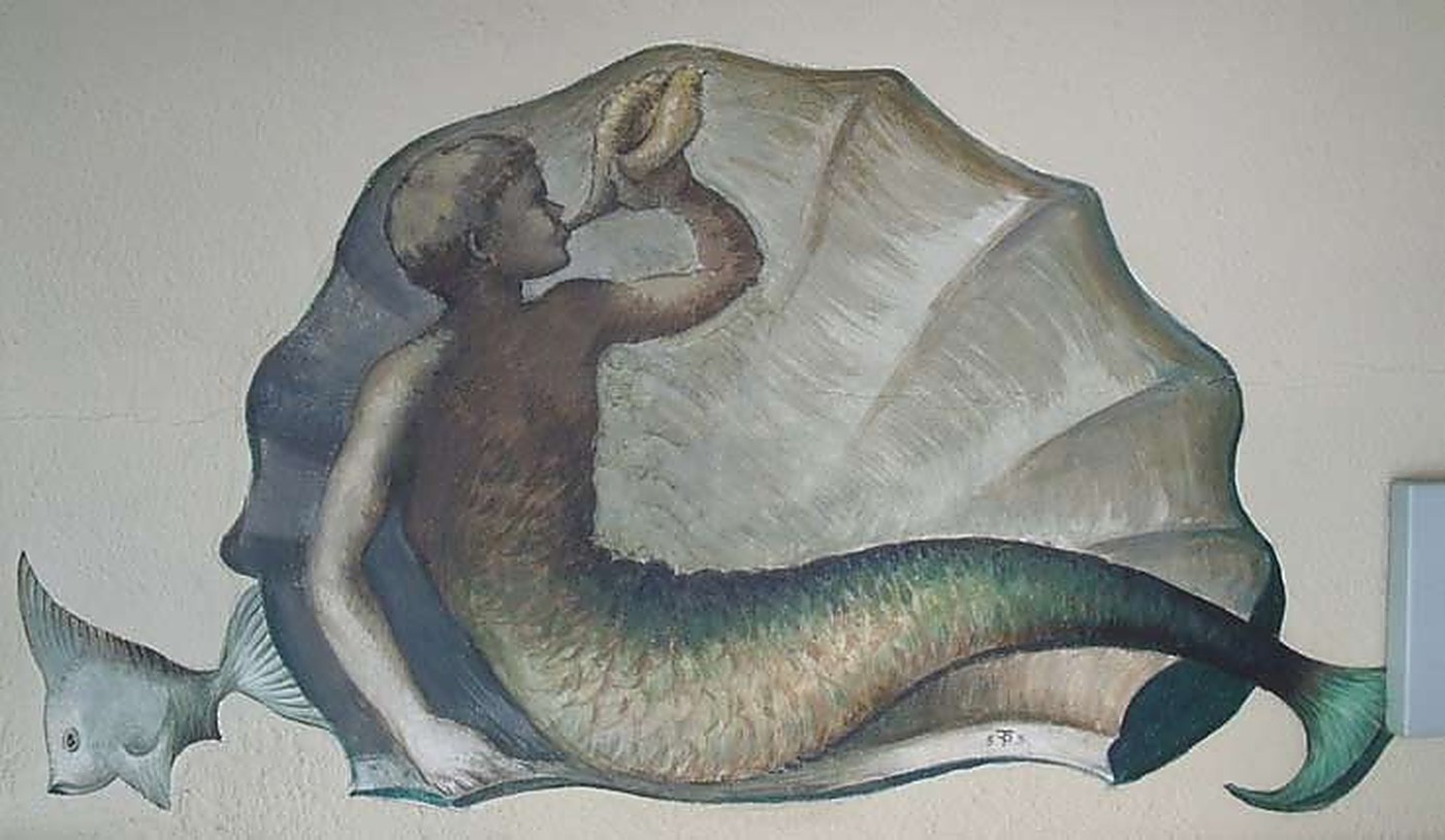 La sirena amb la petxina després de la restauració