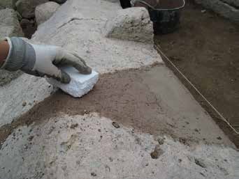 Aplicació de morter de restauració