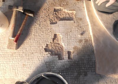 2013 : Restauració dels mosaics pavimentals de l’església romànica de Sant Pere de Terrassa (Seu d’Egara) – Barcelona  (Treball per a la constructora Urcotex)