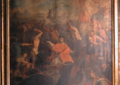 2001 : Restauració de 2 pintures de gran format de Francesc Tramulles Roig, s.XVIII, de la Catedral de Barcelona (Capella de les Santes Clara i Caterina)